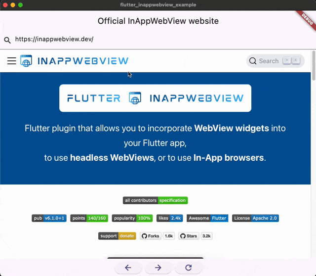 InAppWebView macOS basic usage. InAppWebView macOS basic usage